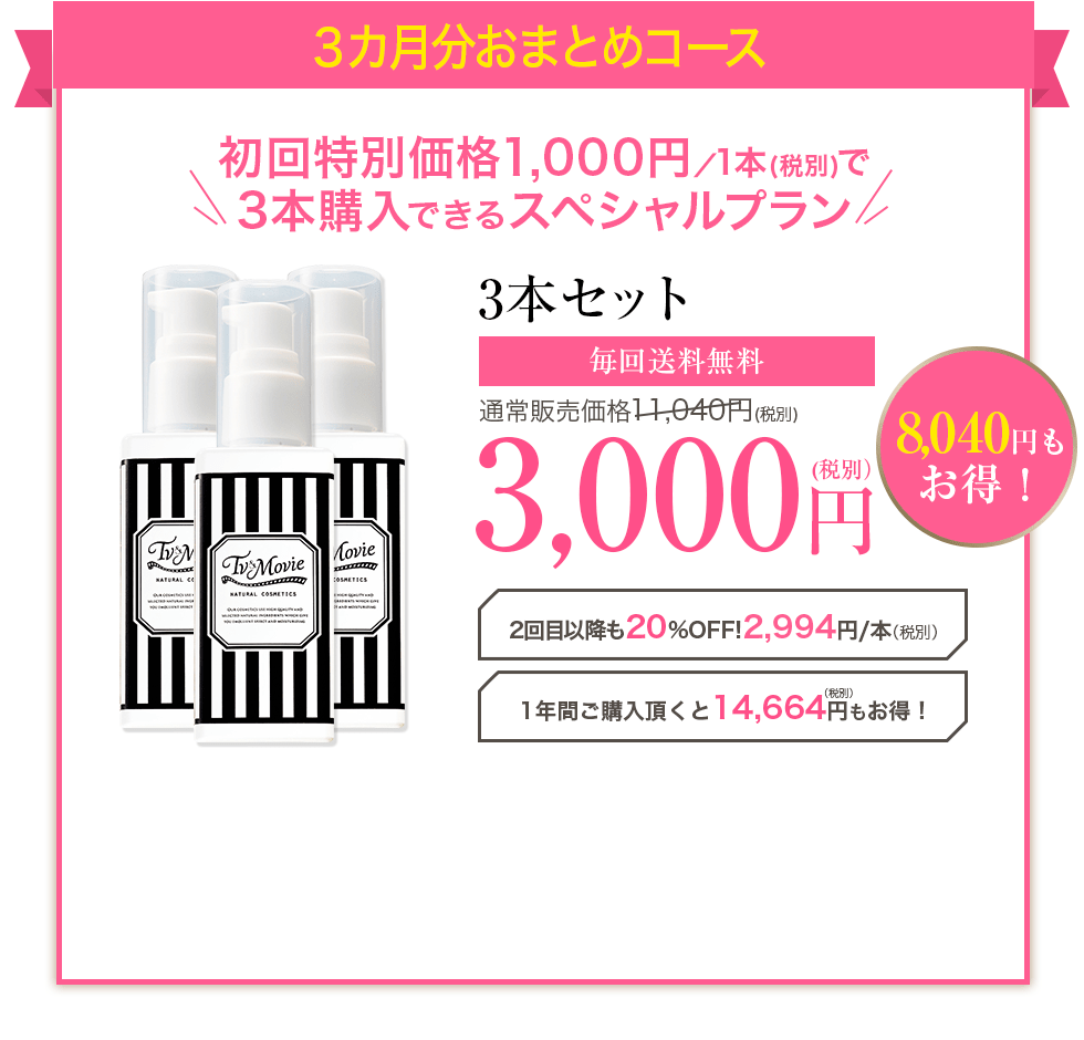 ３カ月分おまとめコース